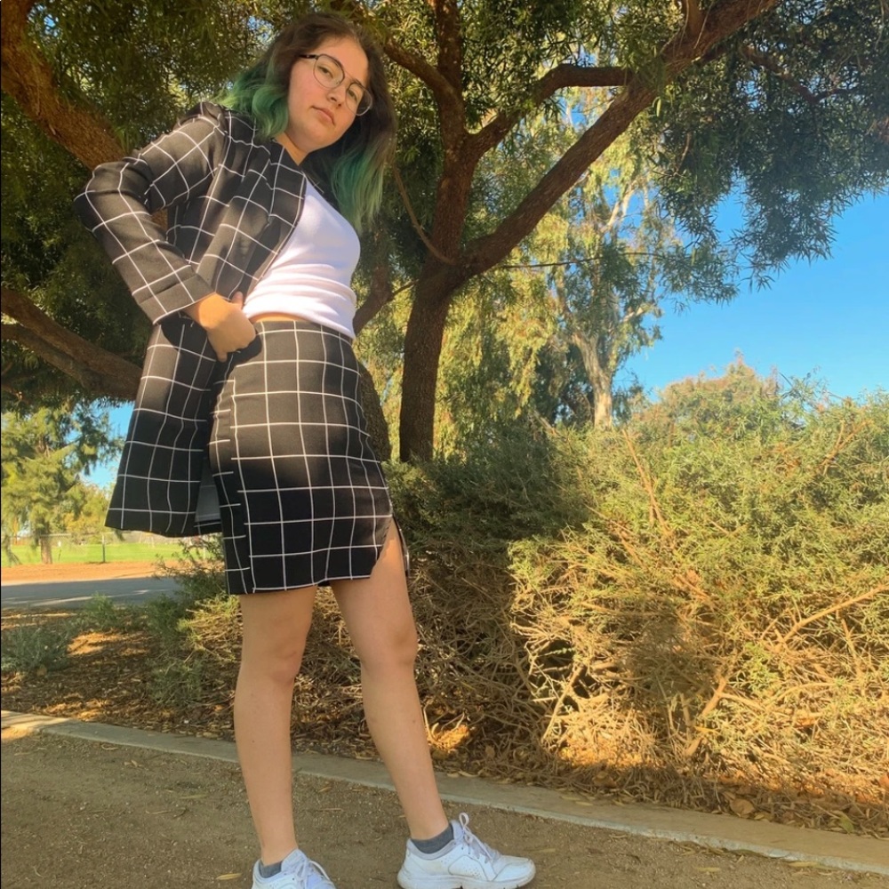 Black Plaid Coat
